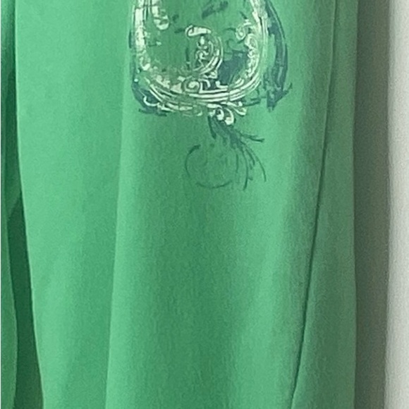 Mike’s Women’s Capri Sweatpants M Green White Paisley w/90 On Leg No Drawstring - Picture 5 of 10